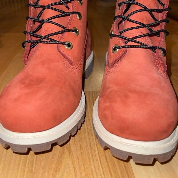 Red Suede Black Leather TIMBERLAND Boots Red Suede Black Leather TIMBERL… - Picture 7 of 16